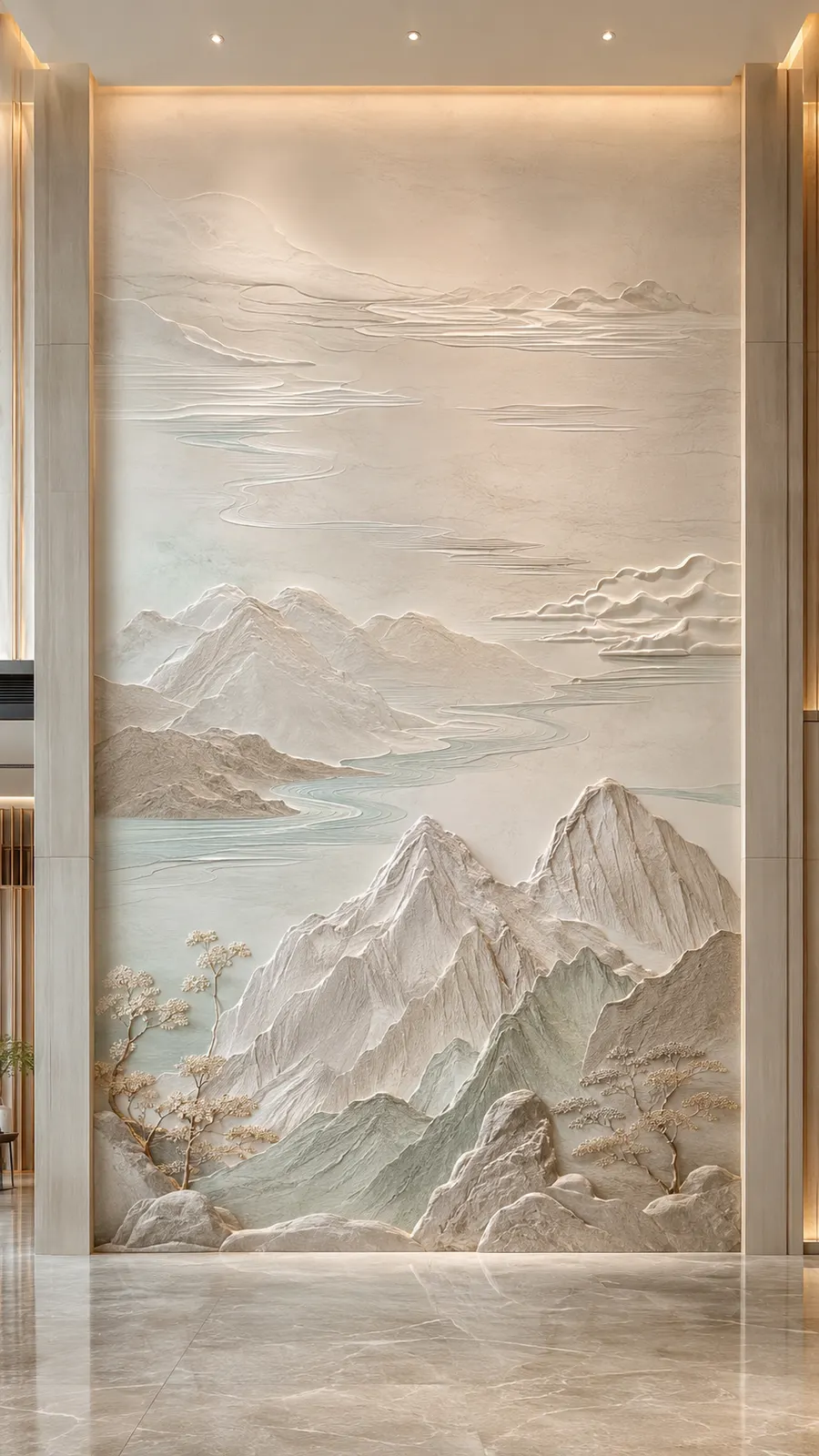 层峦叠影 · 03，山水意境浮雕空间效果参考