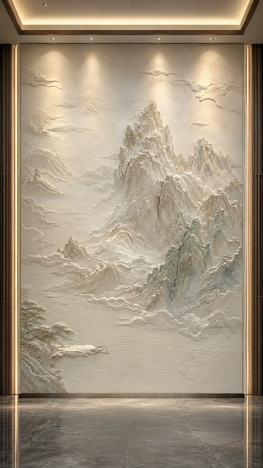 松壑听泉 · 02，山水意境浮雕空间效果参考