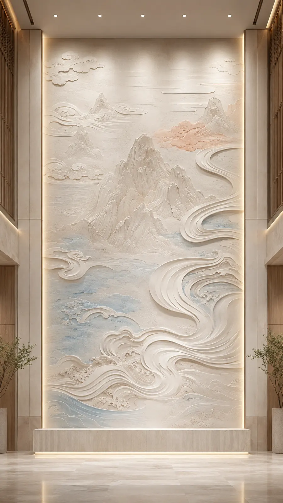 潮生万象 · 03，海潮波纹浮雕空间效果参考