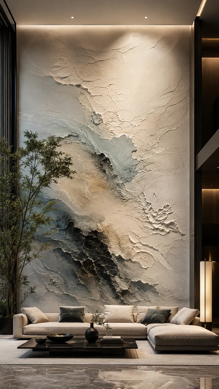 流动界面 · 12，抽象肌理浮雕空间效果参考