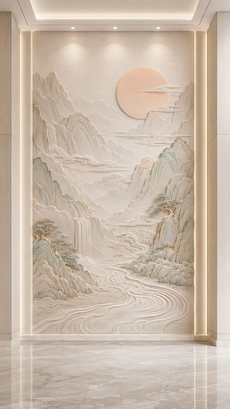 松壑听泉 · 03,山水意境浮雕空间效果参考