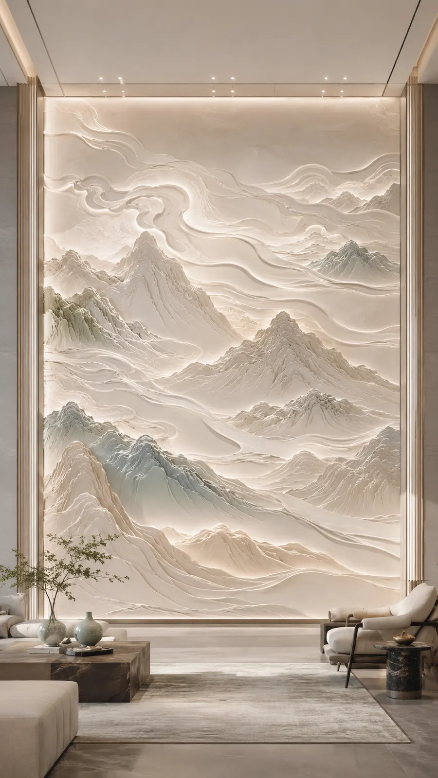 沧海流光 · 02，海潮波纹浮雕空间效果参考