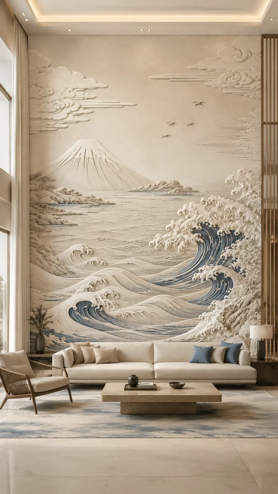 浪起东方 · 03，海潮波纹浮雕空间效果参考