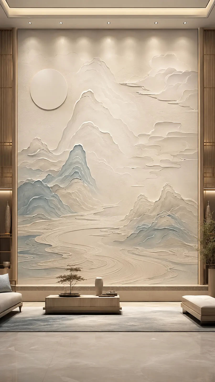 远山含黛 · 03，山水意境浮雕空间效果参考