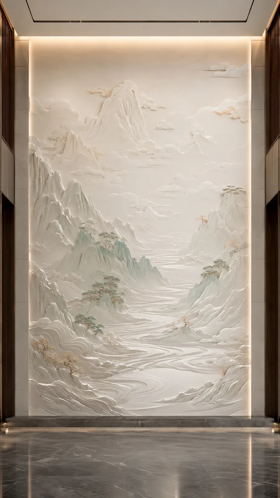 烟岚入画 · 06，山水意境浮雕空间效果参考